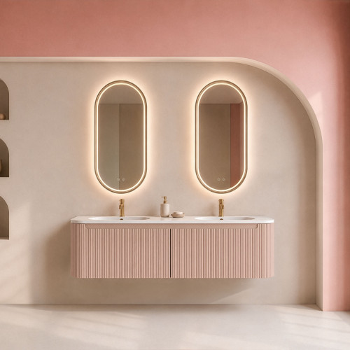 Pink Lacquered Cabinet | 2 Drawers - 3903