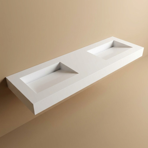 Bespoke Solid Surface Integrated Double Washbasin – Model 3009
