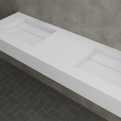 Bespoke Solid Surface Double Washbasin – Model 3016