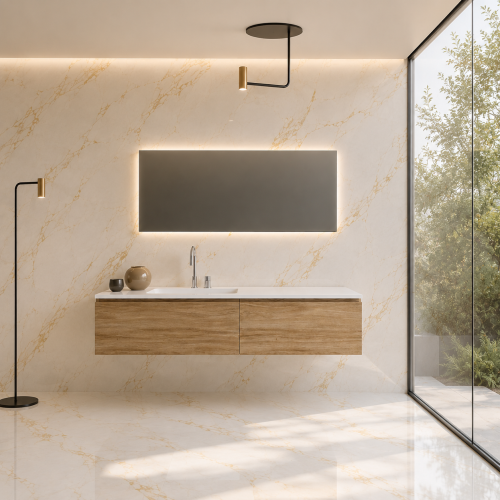 Vanity Top + Solid Oak Cabinet, 2 Side-by-Side Drawers | 3216