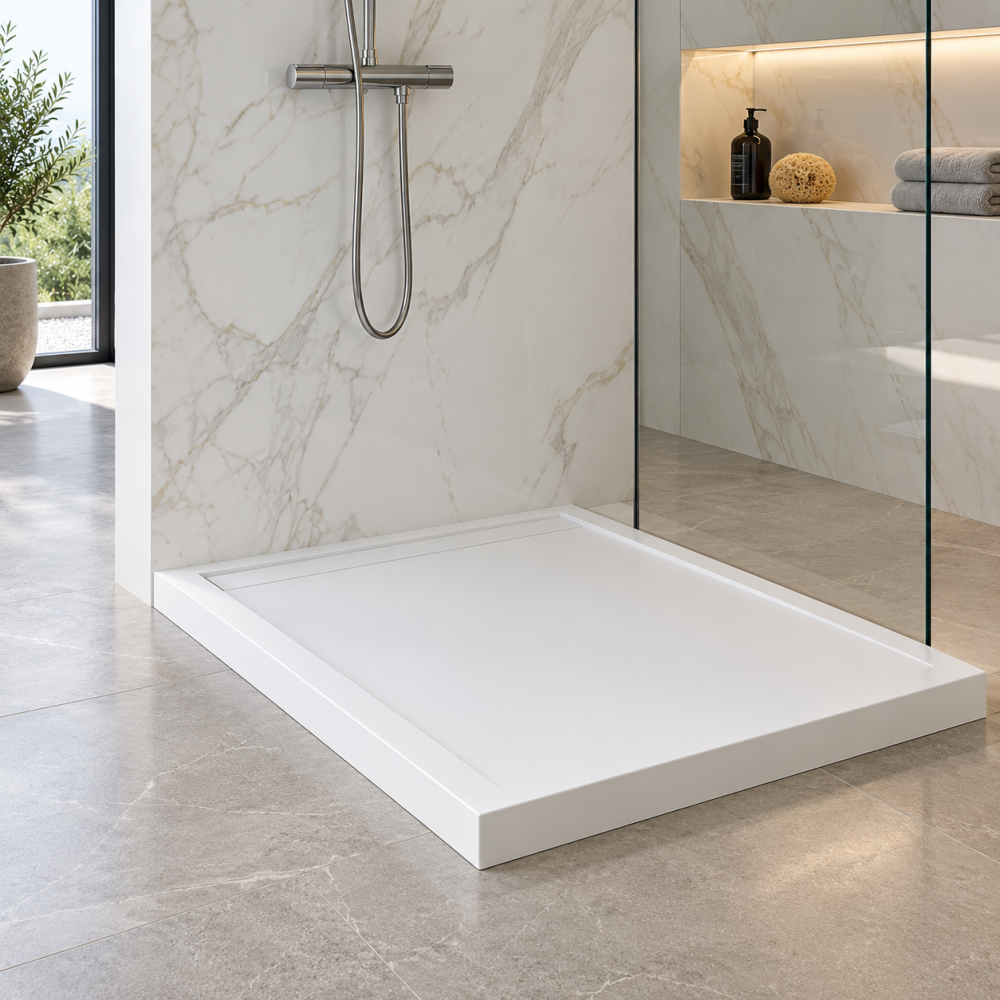 Made-to-measure shower tray 5033 Glacier White