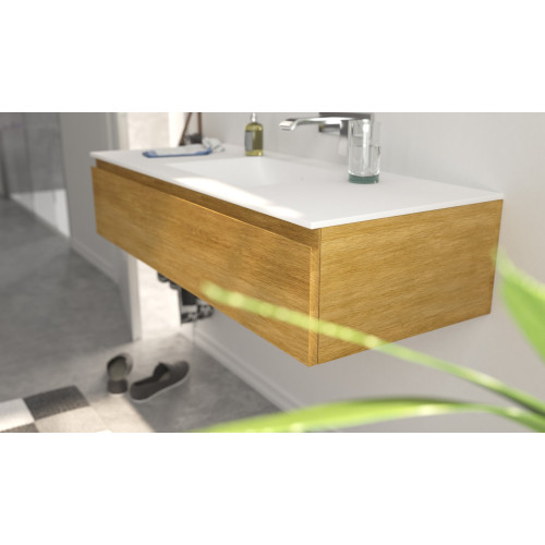 Bespoke Vanity Top + Solid Oak Cabinet, 1 Drawer | 3214